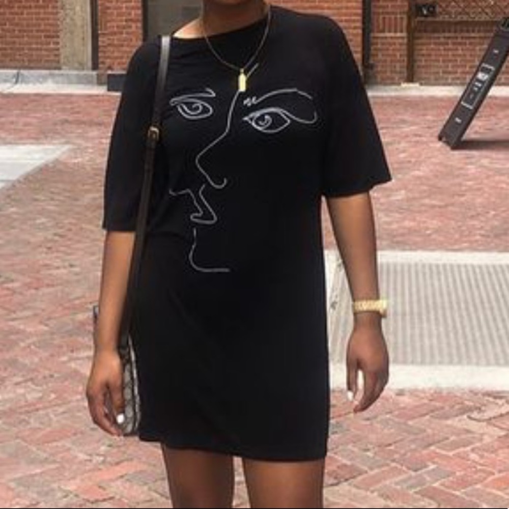 Oversized tee shirt dress